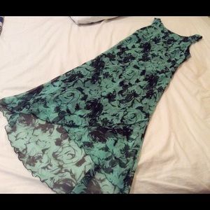 Feminine Green n Black Dress by Megan Matthews