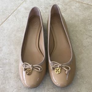 Tory Burch Charm Patent Nude Heels