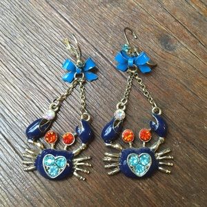 Betsey Johnson crab earrings