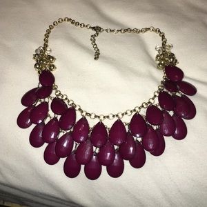 Maroon tear drop necklace