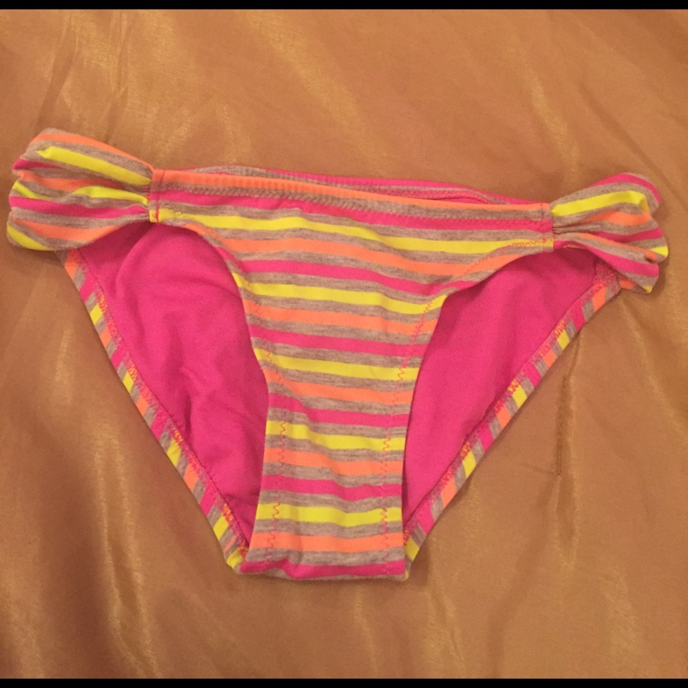 Colorful striped swim bikini bottoms size S
