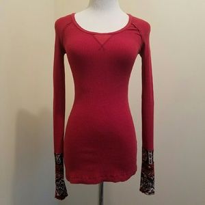 Free People hyperactive hippie thermal red xs