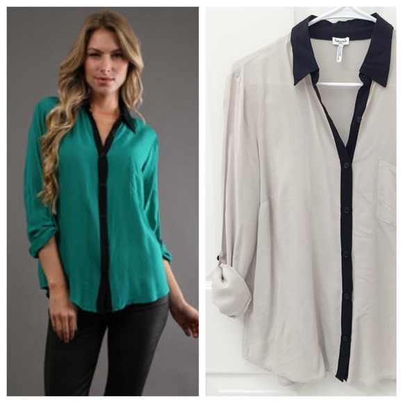 Splendid Lightweight Flowy Button Down Shirt