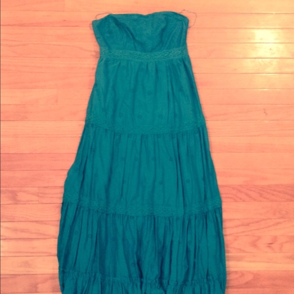 Mexicali Tiered Blue Maxi Dress