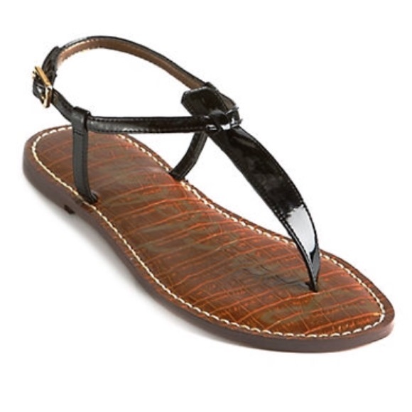 SAM EDELMAN Gigi Sandals Black Patent Sz. 9