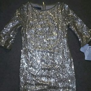NWT! Donna Ricco NY Gold Sequin Dress