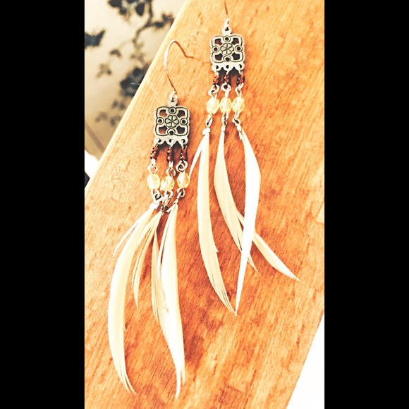Feather Drop Earrings from Anthro