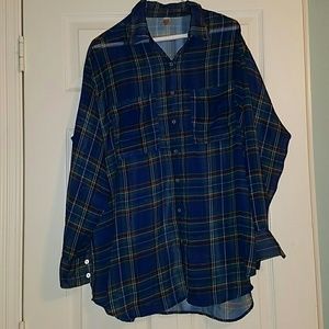 Oversized button down plaid shirt