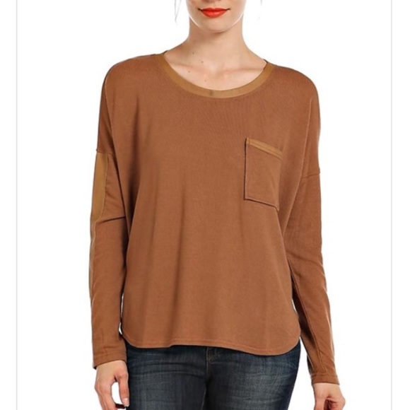 ✨Perfect Faux Leather High Low Knit Pullover