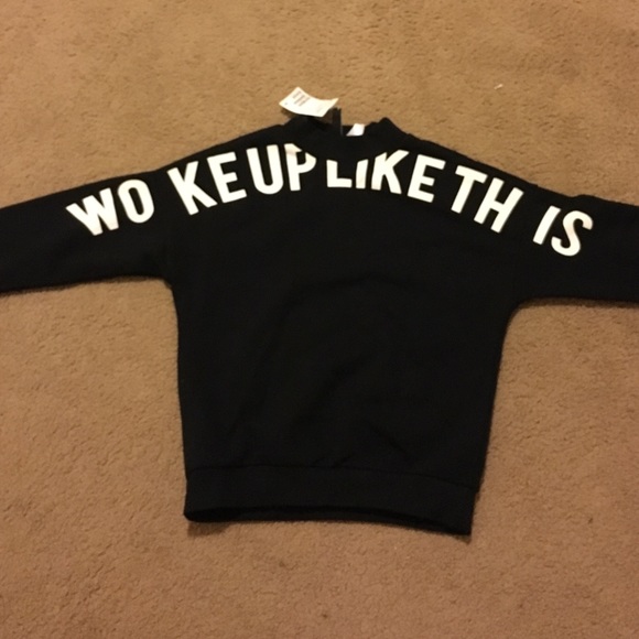Graphic black crew neck