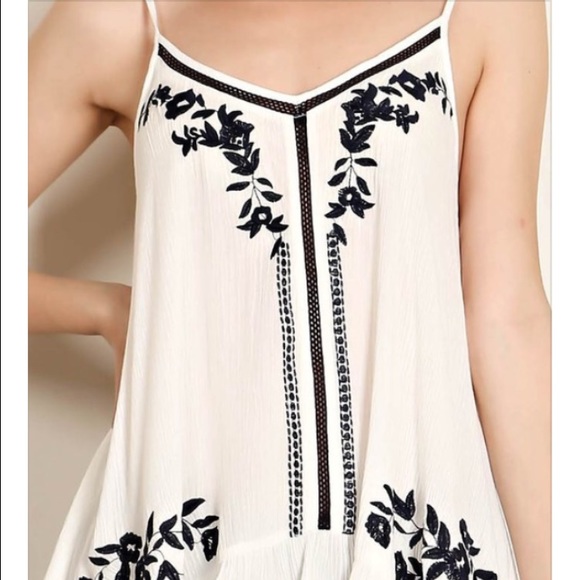 ✨Embroidery Accent Ruffle Cami Top - Picture 2 of 3