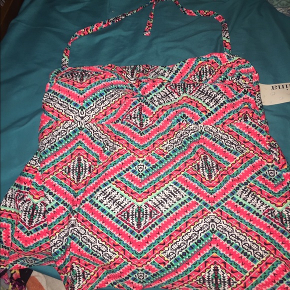 Wild print tankini top