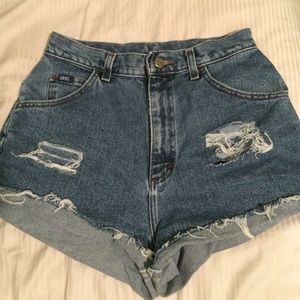 High Waisted Distressed Shorts
