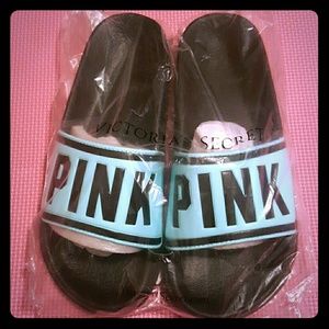 PINK Victoria Secret Sandals in Blue/Black NEW