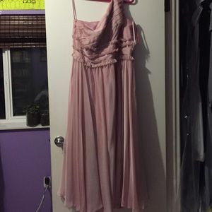 Long One Shoulder Chiffon Dress
