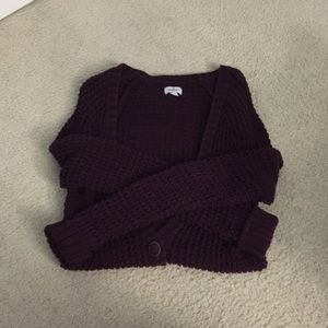 Maroon knit cardigan