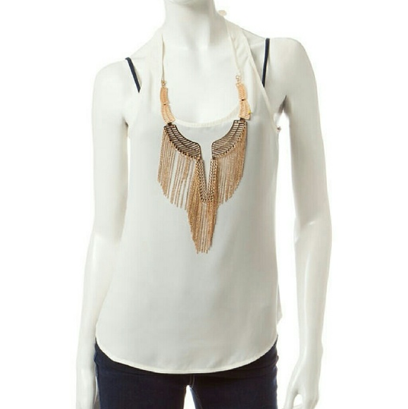 Heart Soul Ivory Woven Tank Top
