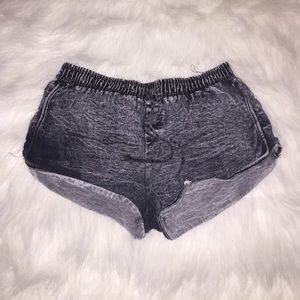 Denim jogger shorts