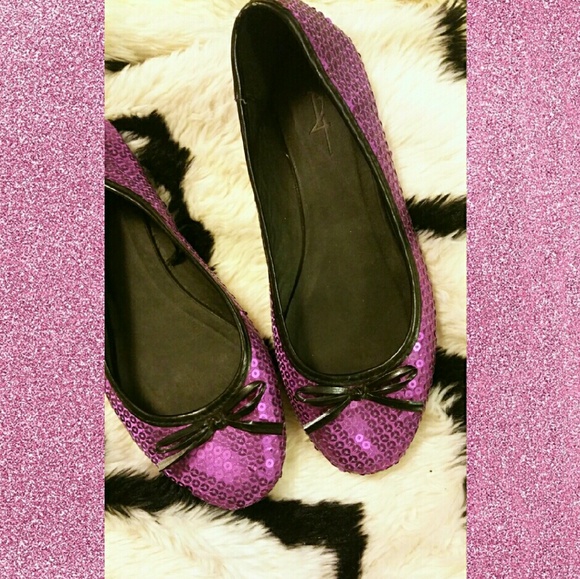 Sequined Purple "There's No Place Like Home" Flats