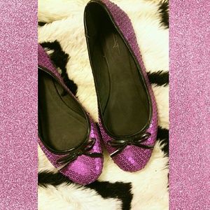 Sequined Purple "There's No Place Like Home" Flats