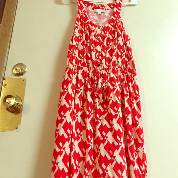 Orange and Cream Houndstooth Dress