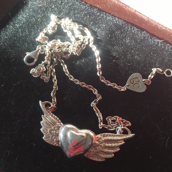 Good charms - silver necklace with heart and wings - Picture 5 of 7