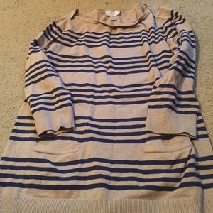 LOFT 3/4 sleeve striped sweater