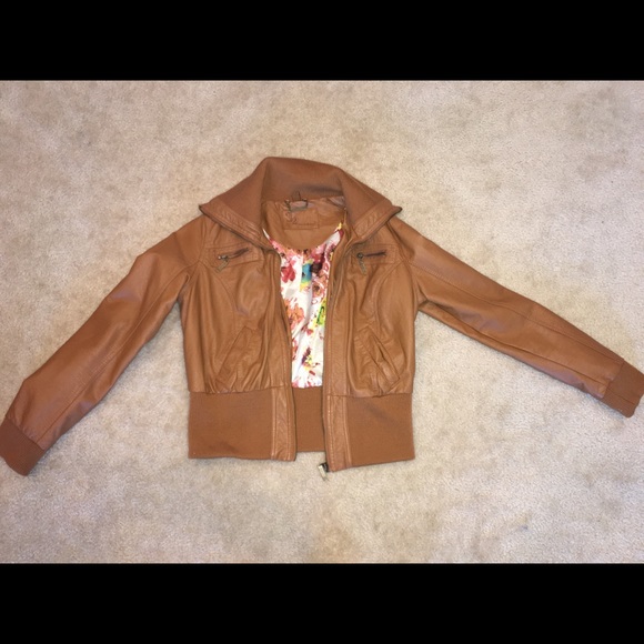 Tan Leather Jacket (not real leather) never worn!
