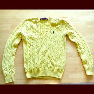 ✨✨Cozy Yellow Ralph Lauren cable-knit sweater