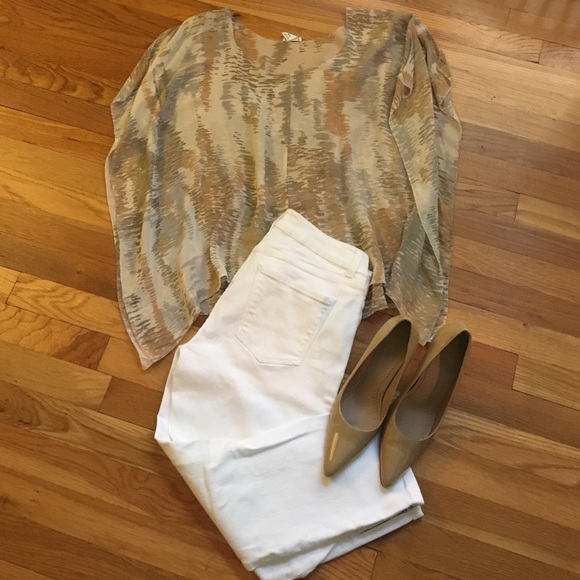 Club Monaco split sleeve silk boho top