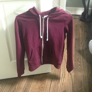 H&M Maroon Zip-Up Sweatshirt