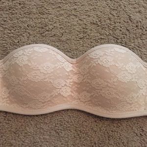 Pink strapless bra