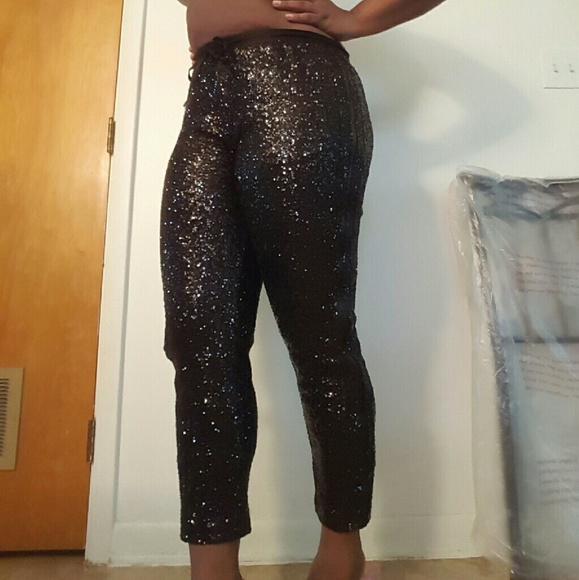 Black sequin pants