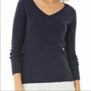 Lilly Pulitzer v neck sweater with anchor