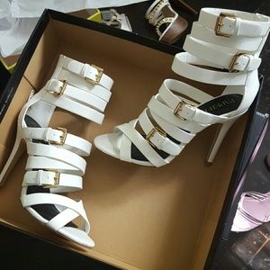 White sandals with straps