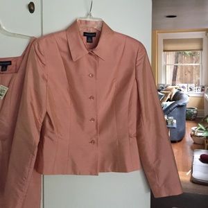 Size 4 NWT,Ann Taylor short peach pink silk jacket