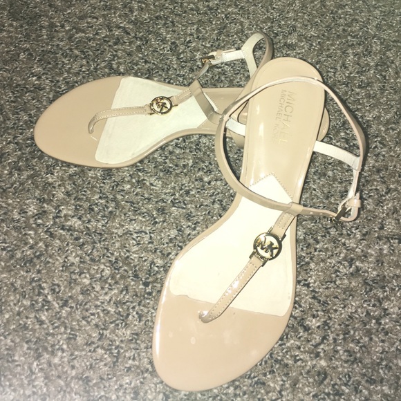 Michael Kors Leather Nora Wedge Sandal
