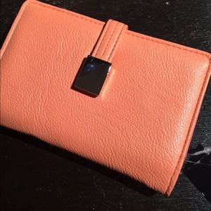 Peach colored Faux Leather Indexer Wallet
