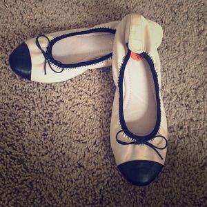 Cream and black flats size 9.5