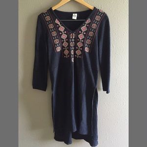Anthropologie Patterned Tunic Sweater