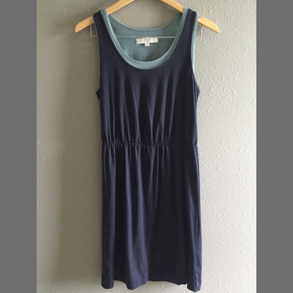 Loft Navy Cotton Tank Dress
