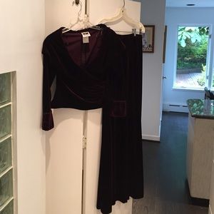 Velvet two piece tadashi evening Dress Almost new