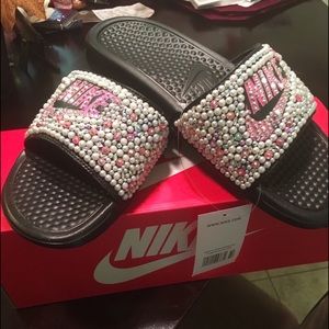 bedazzled nike slides