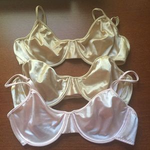 3 Vintage Victoria's Secret 36B Underwire Bras LN
