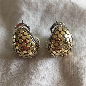 John Hardy gold dot earrings