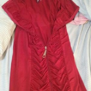 Red zip up dress