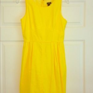 J. Crew Factory pleated yellow dress