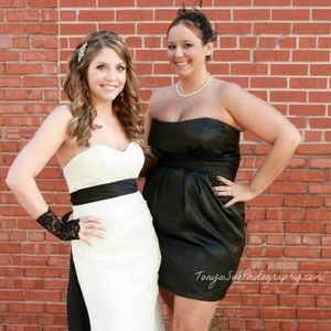 Plus size Black strapless mini dress