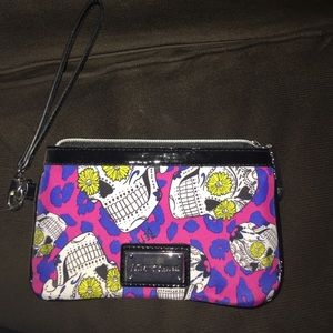 Betsey Johnson sugar skull wristlet