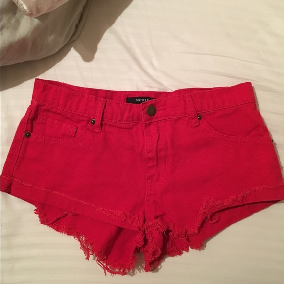 Forever 21 red low rise shorts